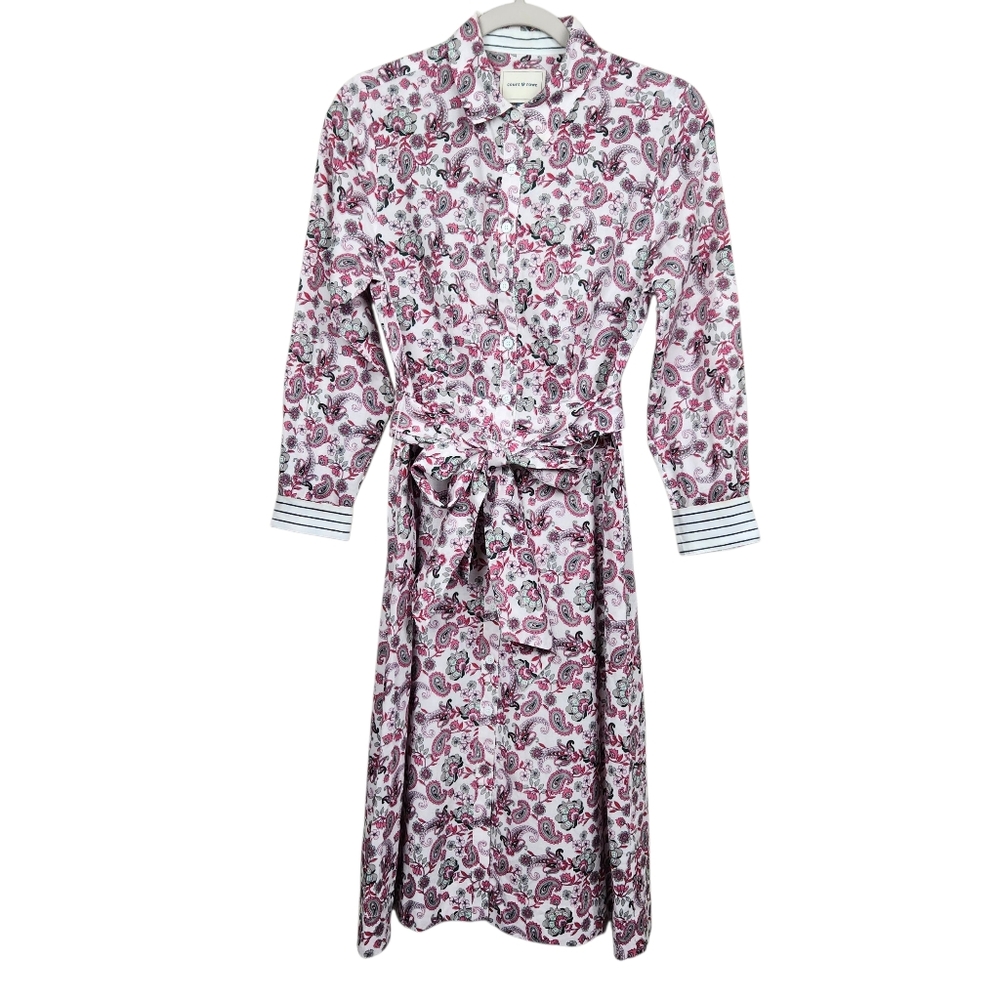 Court & Row Devon Classic Fresh Peony Paisley Floral Shirt Dress Womens Size 4 - Picture 9 of 15